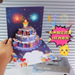 🔥Beste gave 49% RABATT🎁Fyrverkeri pop-up kake med lys og musikk, bursdagskort gave