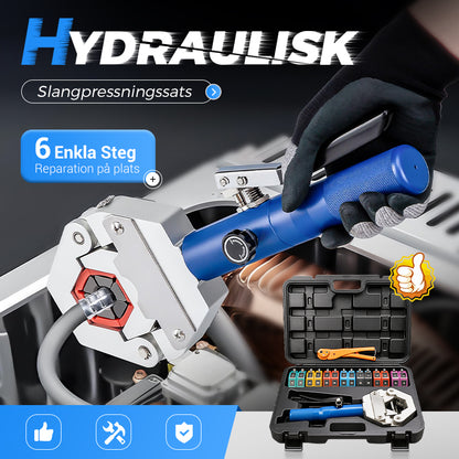 Hydraulisk A/C-slangpressningssats – Handhållet pressverktygssats med snäppbara matriser för reparation av luftkonditioneringsslangar
