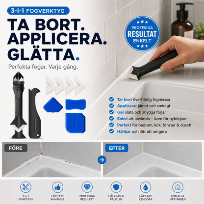 🔥 Idag –50 %! 🔧 3-i-1-verktyg för silikonfogar – ta bort, applicera och jämna ut med bara ett verktyg