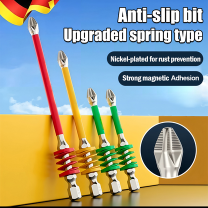 Anti-Slip Magnetic Phillips Bit with Spring