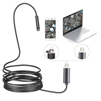 Vattentät USB-endoskopkamera med LED