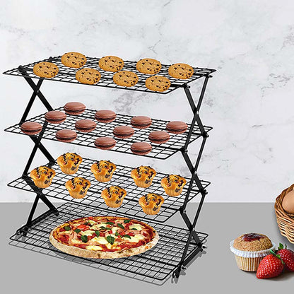 🔥📦 50 % RABATT! Stapelbar hopfällbar metallhylla – 3 eller 4 våningar, expanderbar – för kryddor, snacks och vardagsförvaring 💪🍜