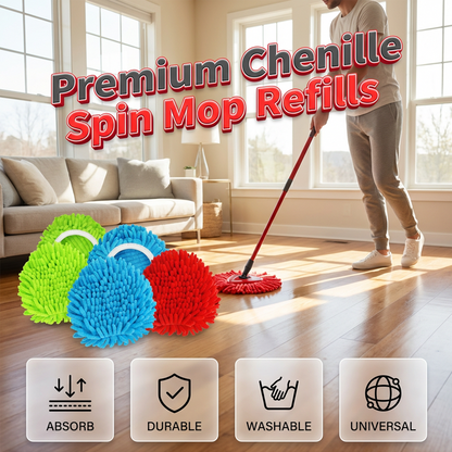 ⏰Ersättningshuvud till Chenille Spin-mopp