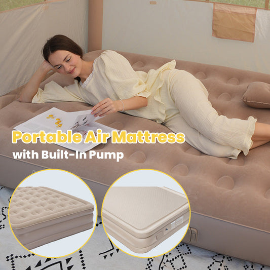 🛏️ 【Lägsta pris någonsin – Endast idag!】⛺ Portabel Luftmadrass med Inbyggd Pump – Snabb Uppblåsning & 40 cm Höjd – Perfekt för Camping, Gäster & Utomhus – Bikakestruktur 🌿