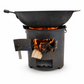 🔥 50% RABATT! ✨ Kraftigt Stormkök i Kolstål för Ved & Kol – Portabelt Campingkök & Vildmarksspis 3-i-1 ⛺