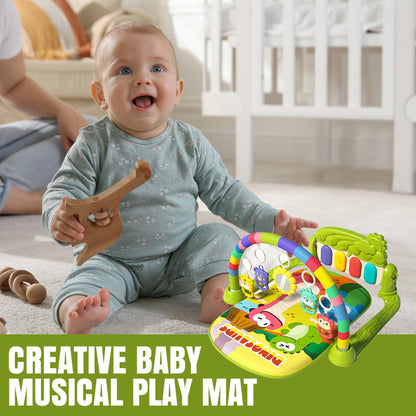 🎁Kreativ musik- och lekmatta för bebisar – Babygym med sparkpiano