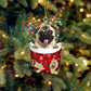 [🎁 Julklapp 🎄 ] Dekoration med hund i snöficka✨